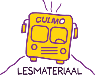 Beeldmerk Lesmateriaal Culturele Mobiliteit Drenthe po 5-8 - gele bus als strip